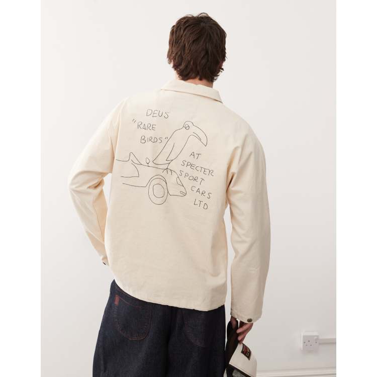 Deus Ex Machina specter smock shirt in cream | ASOS