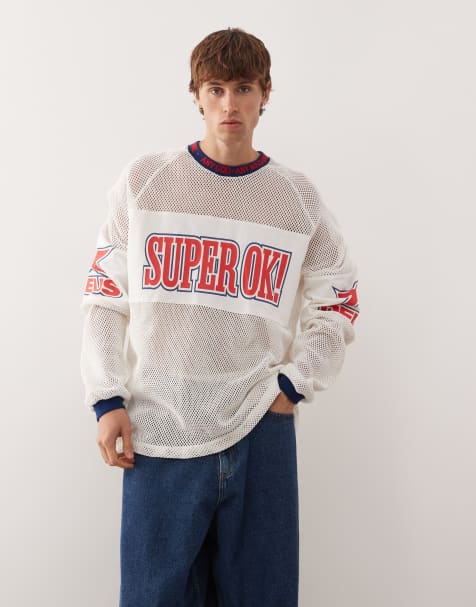 Deus Ex Machina staff party heavyweight long sleeve knit jersey in white - view 1