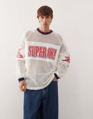 Deus Ex Machina Deus Ex Machina staff party heavyweight long sleeve knitted jersey in white