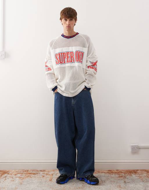 Deus Ex Machina staff party heavyweight long sleeve knitted jersey in white, 2 of 5