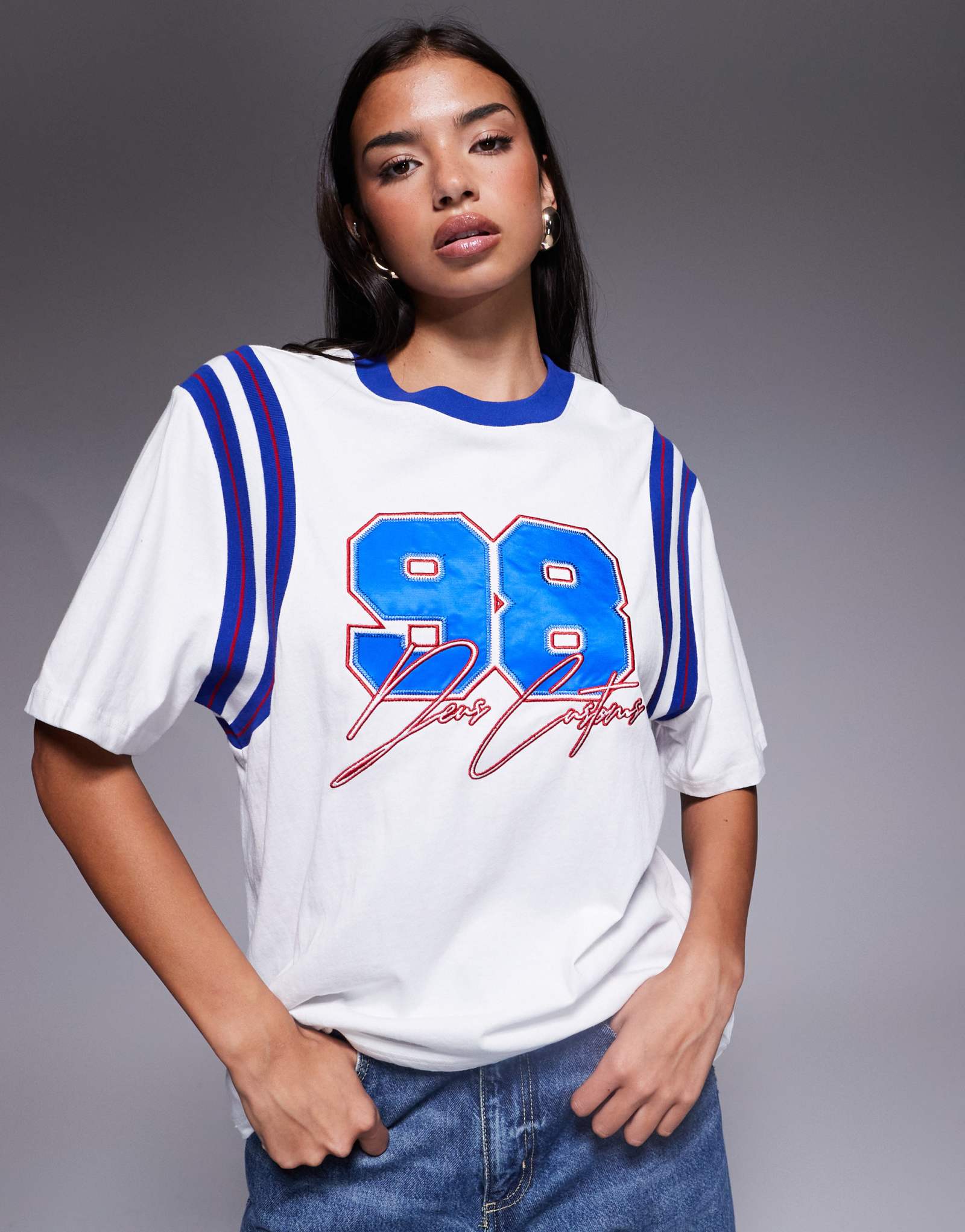 Футболка из джерси Deus Ex Machina stephanie белого и темно-синего цветов