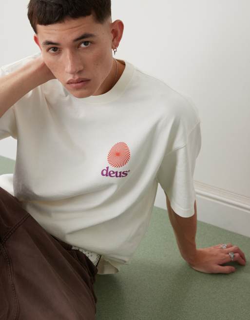 Deus Ex Machina strata graphic t-shirt in white | ASOS