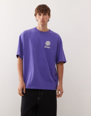 Deus Ex Machina Deus Ex Machina strata oversized t-shirt in dark purple