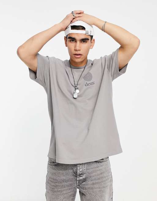 Deus Ex Machina strata t-shirt in gray Exclusive to ASOS