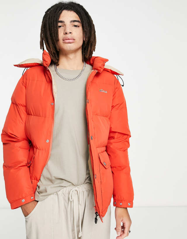 Deus Ex Machina summit puffer jacket in orange