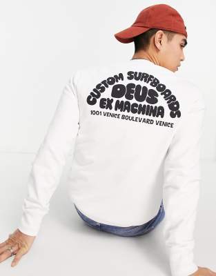 Deus Ex Machina surf crew venice beach sweat in white - ASOS Price Checker