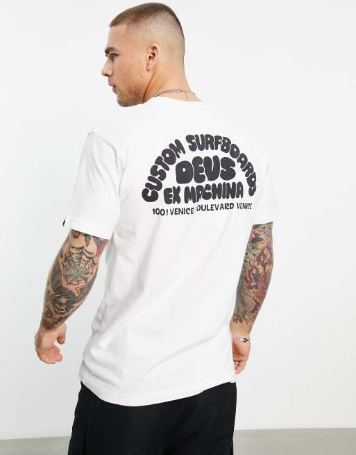 Deus Ex Machina surf crew venice beach t-shirt in white | ASOS