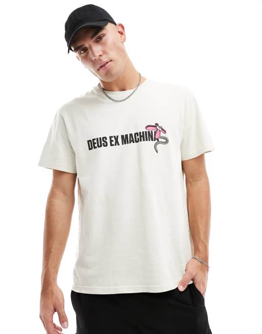 Deus Ex Machina surf shop t-shirt in off white | ASOS