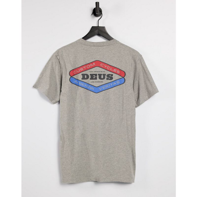 T-shirt e Canotte Novità Deus Ex Machina - T-shirt grigio mélange con stampa sul retro e logo