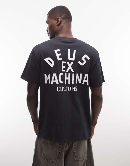 Deus Ex Machina - T-shirt in 100% cotone nera con logo sul retro, 3 di 5