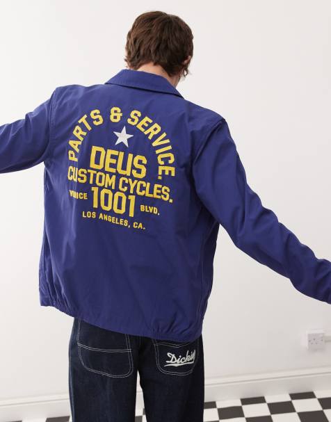 Deus Ex Machina teller drizzler embroidered jacket in blue - view 1
