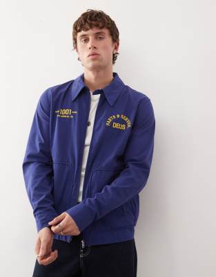 Deus Ex Machina Teller Drizzler Embroidered Jacket In Blue
