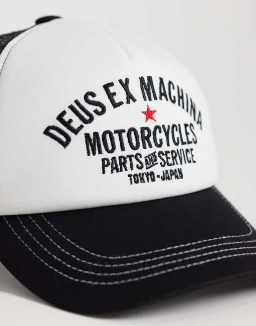 Deus Ex Machina - Tokyo Original - Cappellino trucker bianco e nero con visiera a contrasto, 3 di 3