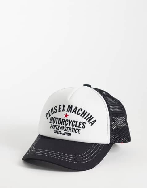 Deus Ex Machina – Tokyo Original – Truckerkappe in Weiß und Schwarz mit Kontrastschirm - view 1