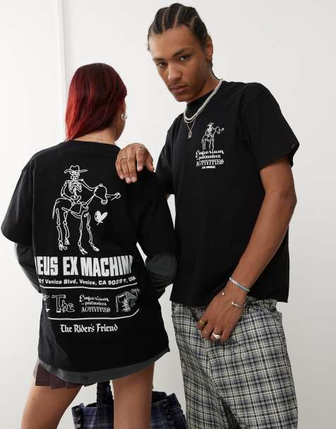 Deus Ex Machina Unisex la address graphic t-shirt in black - view 1