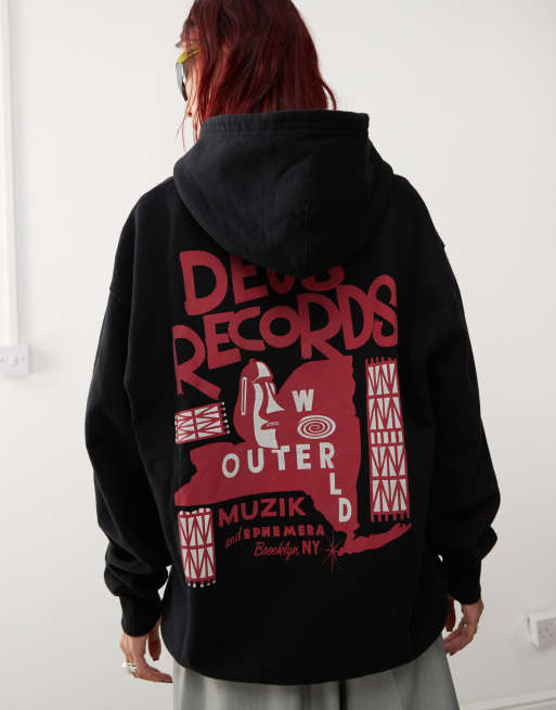 Deus Ex Machina Unisex – Outerworld – Czarna bluza z kapturem i grafiką , 4 z 4