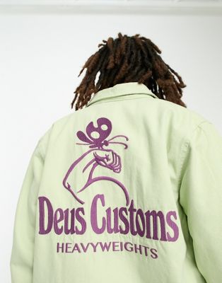 Deus Ex Machina heavyweight coach jacket in green - ASOS Price Checker