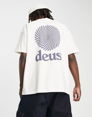 Deus Ex Machina vortex t-shirt in off white Exclusive to ASOS