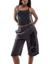 adidas Originals Adilenium denim capri short co-ord in lime