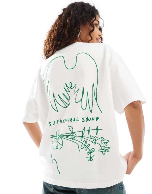 Deus Ex Machina x ASOS – Exklusives T-Shirt in Weiß mit Flügel-Grafikprint