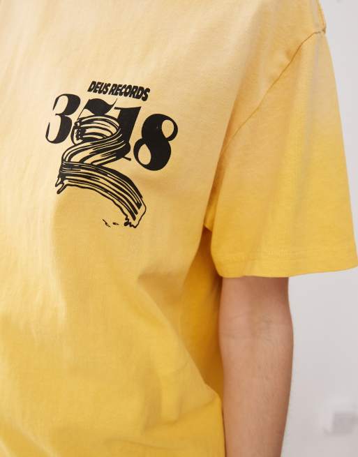 Deus Ex Machina Zounds graphic t-shirt in yellow, 3 of 4