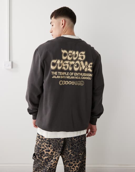 Deus Exx Machina rinse wash graphic sweatshirt in black 