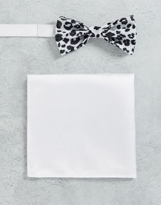 Devil's Adovate printed bow tie and plain pocket square - Click1Get2 Price Drop