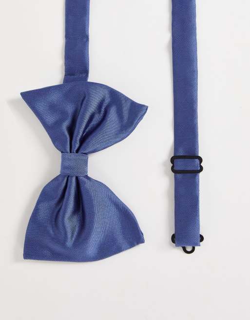 Devils Advocate angel wing bow tie in blue