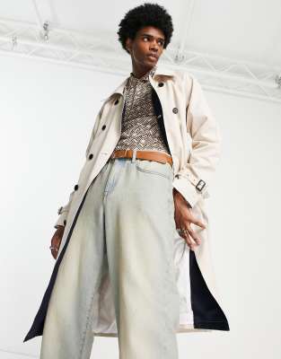 Devils Advocate belted mac in cream - ASOS Price Checker