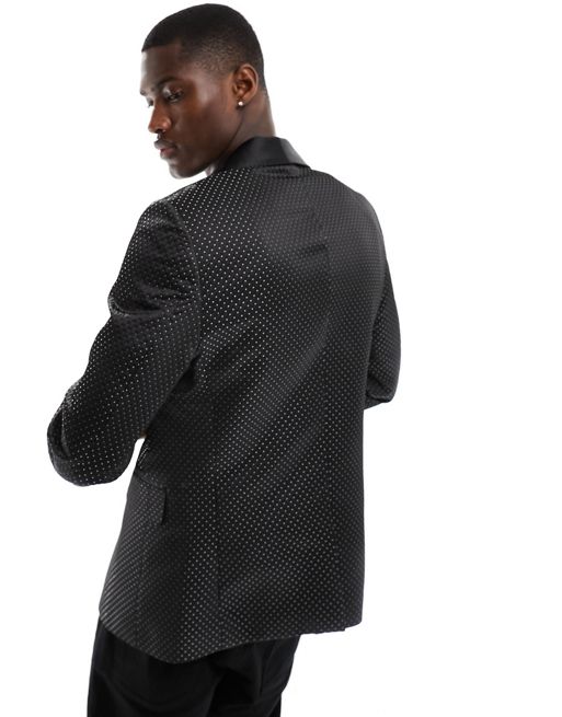Jack & Jones Premium slim fit jersey suit jacket with slim trouser in black