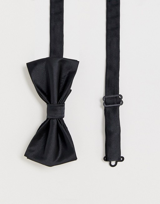 Devils Advocate black satin bow tie