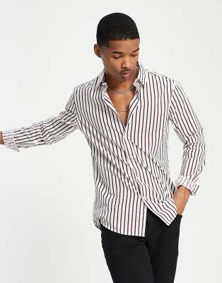 Devil's Advocate - Camicia slim fit in cotone a righe