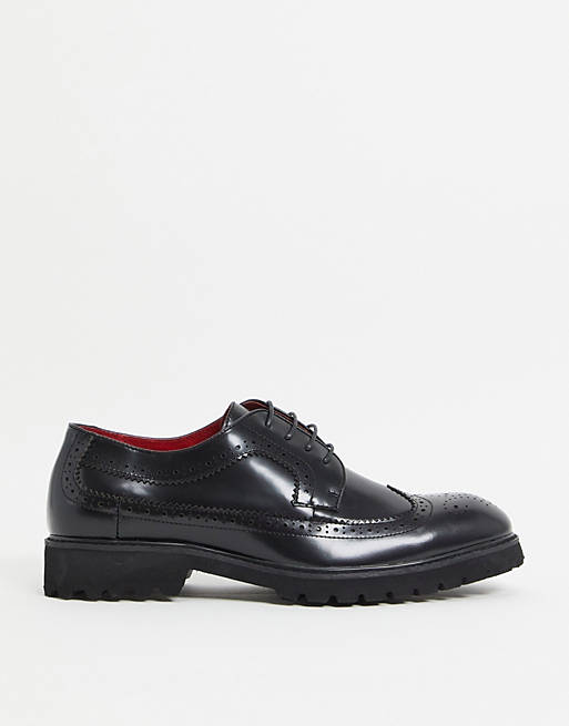 Devils Advocate chunky brogue in black
