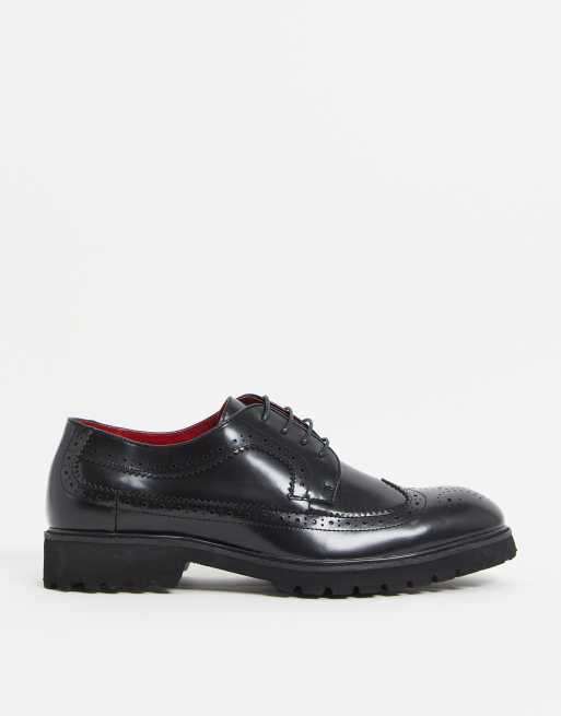 Devils Advocate chunky brogue in black | ASOS