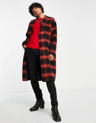 Devils Advocate co-ord checked wool blend overcoat - ASOS Price Checker