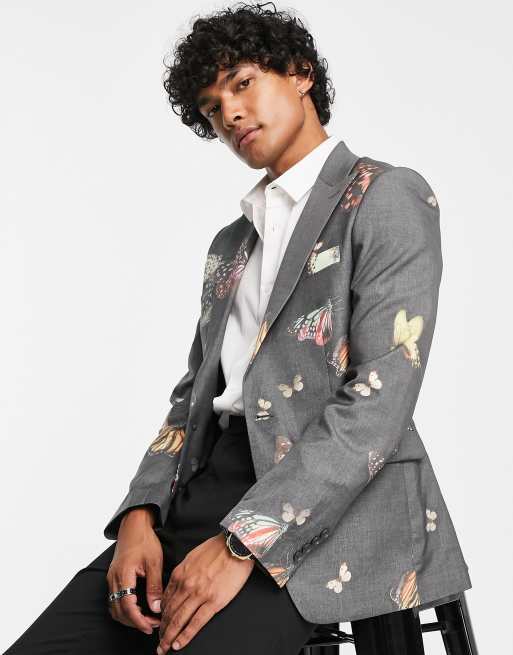 Devil's Advocate - Colbert in grijze vlinderprint