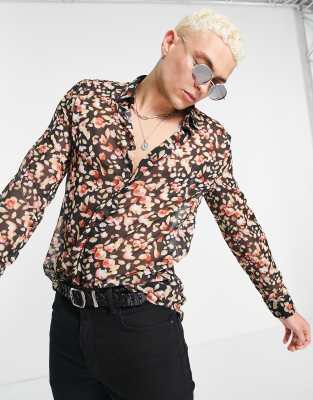 Devil's Advocate floral sheer shirt - ASOS Price Checker