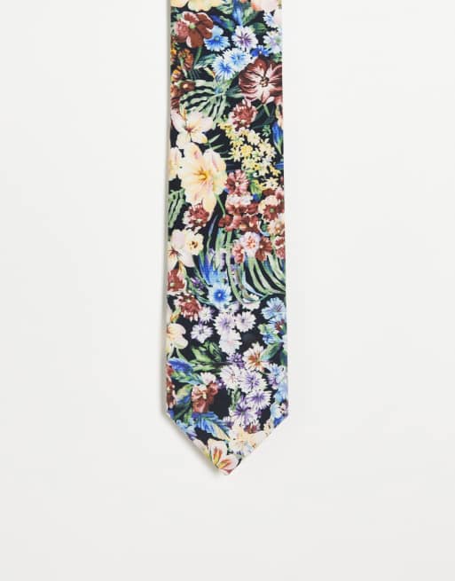 Devil's Advocate - Gebloemde stropdas in multi