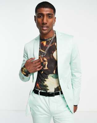 Devils Advocate - Giacca da abito super skinny color menta