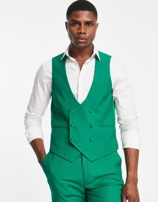 Devils Advocate Gilet de costume encolure d gag e Vert