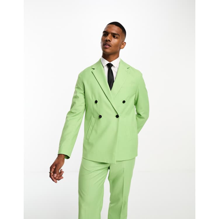 Devil's Advocate green oversized double breasted notch lapel suit