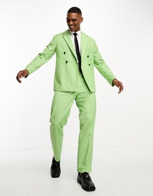 Devils Advocate green wide leg suit trouser