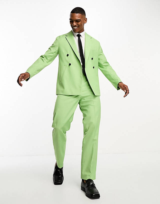 Devils Advocate - green wide leg suit trouser