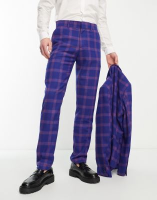 Devils Advocate oversized suit jacket in blue check