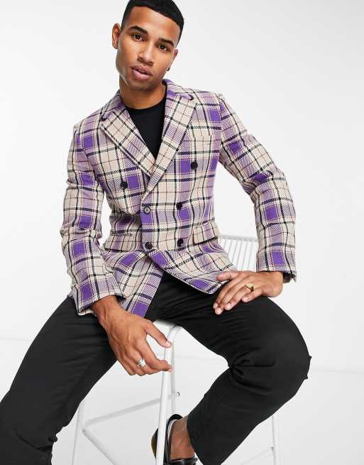 Devil's Advocate – Karierter Blazer in Lila
