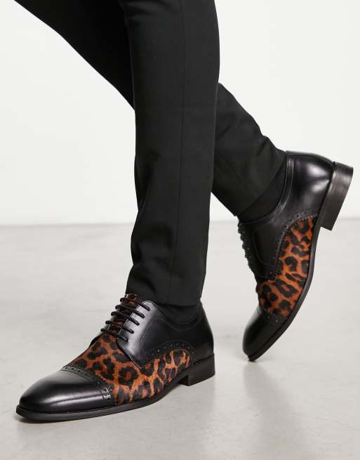 Black leopard cheap print shoes