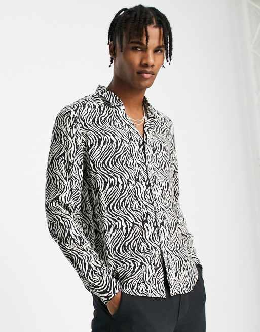 Long Sleeve Viscose Feather Shirt