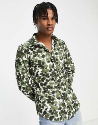 Devils Advocate long sleeve shirt in green print