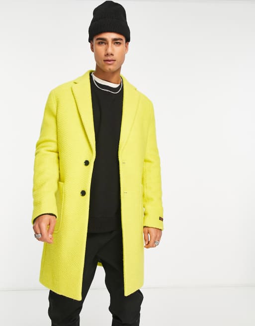 Asos yellow coat sale