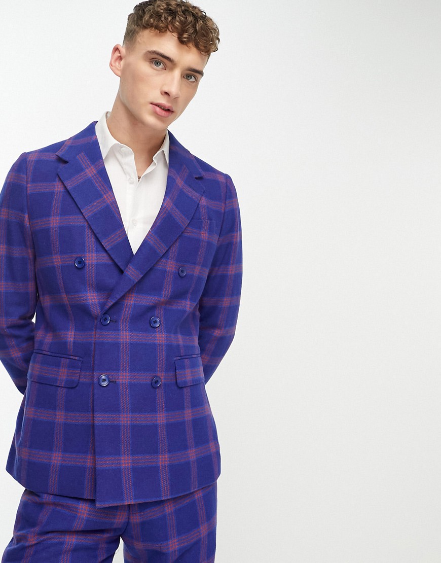 Devils Advocate oversized suit jacket in blue check